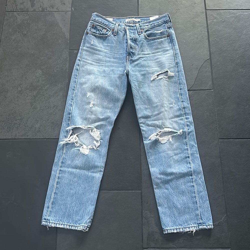 Levi's Women's Distressed Blue Jeans